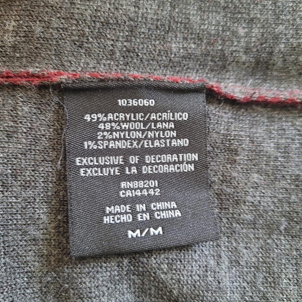 BNCI Burgundy & Grey Open Hooded Cardigan Size M - Picture 5 of 7